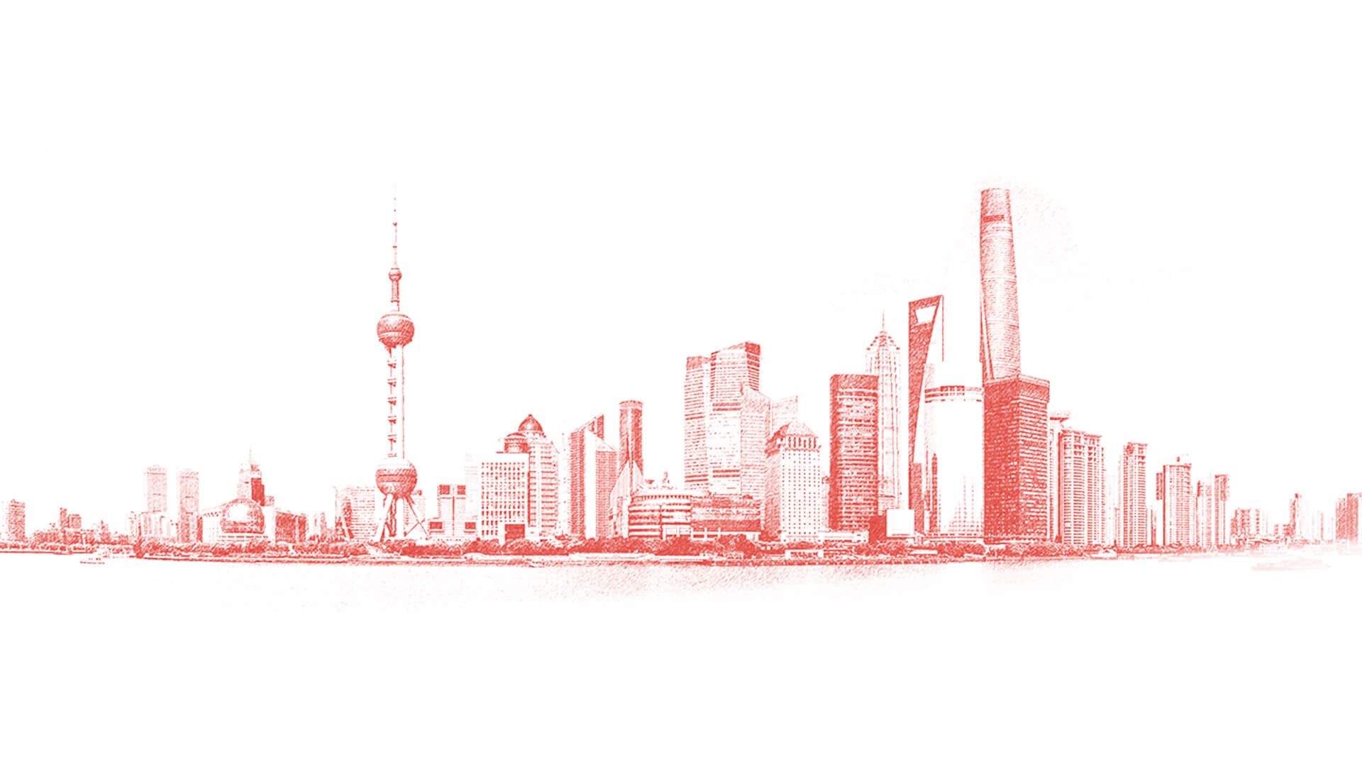 Shanghai gezeichnet mit der Skyline